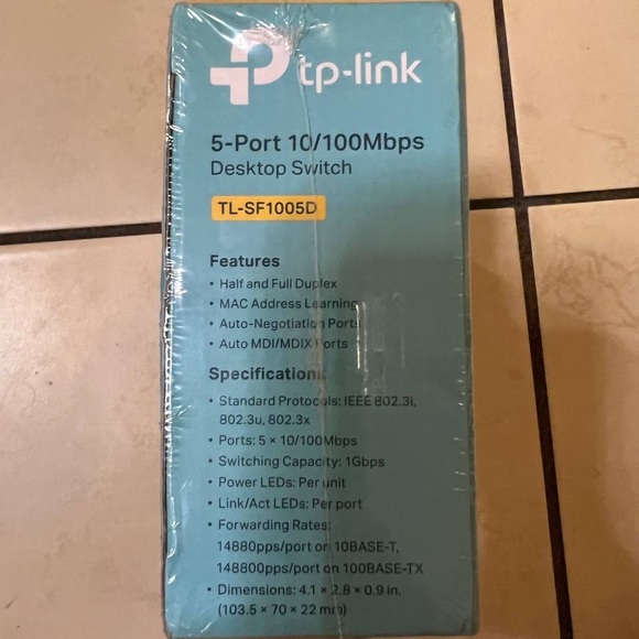 TP-Link TL-SF1005D 5-Port Fast Ethernet 10/100Mbps Unmanaged Desktop Switch - Picture 4 of 5